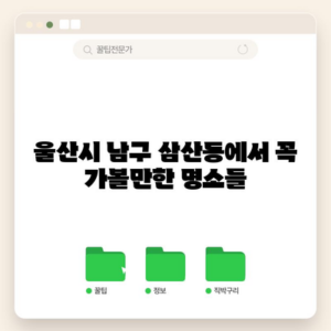 울산시 남구 삼산동에서 꼭 가볼만한 명소들
