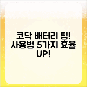 코닥 차메라 배터리 사용법 5가지 팁