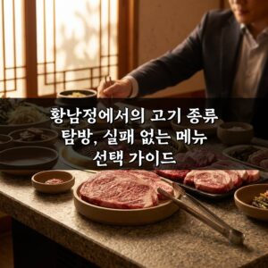 황남정에서의 고기 종류 탐방, 실패 없는 메뉴 선택 가이드