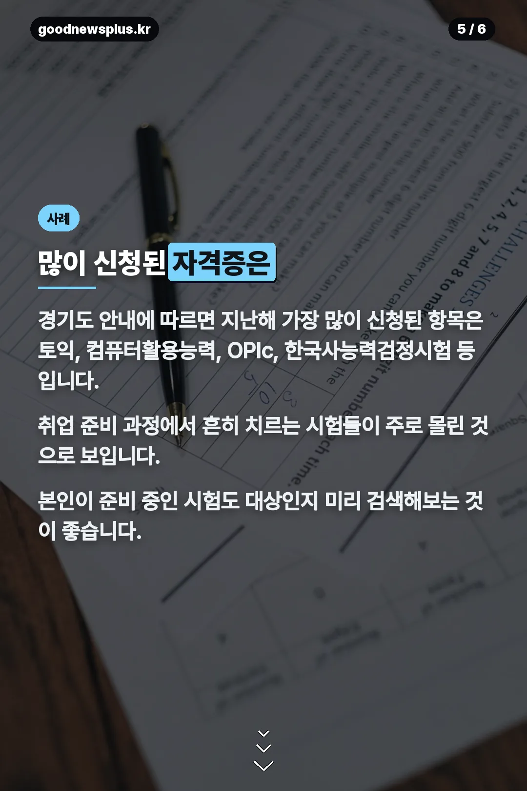 인기 자격증 사례
