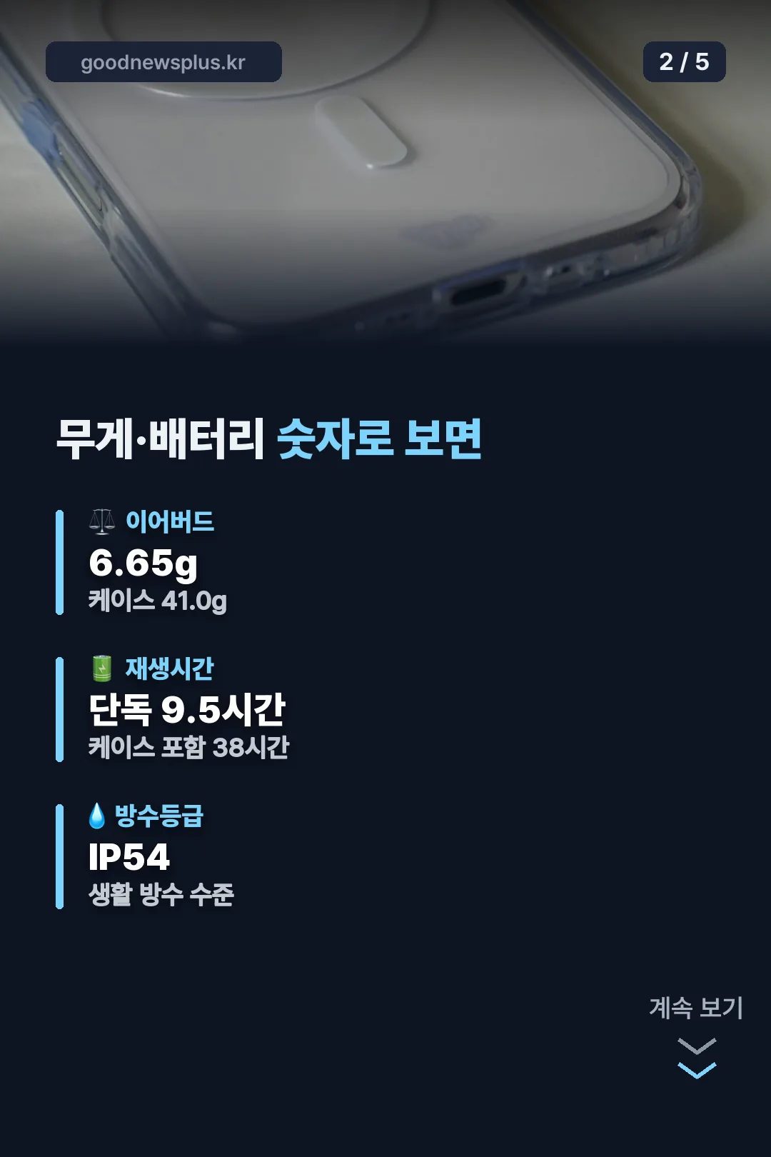 무게·배터리 사양 카드