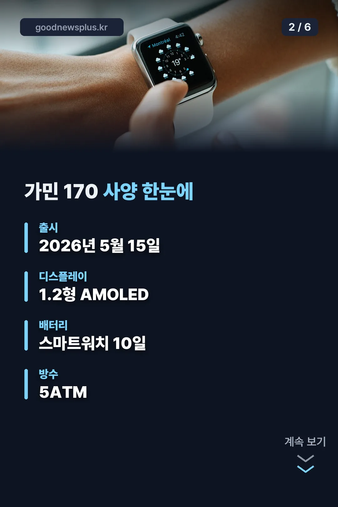 가민 170 사양 한눈에