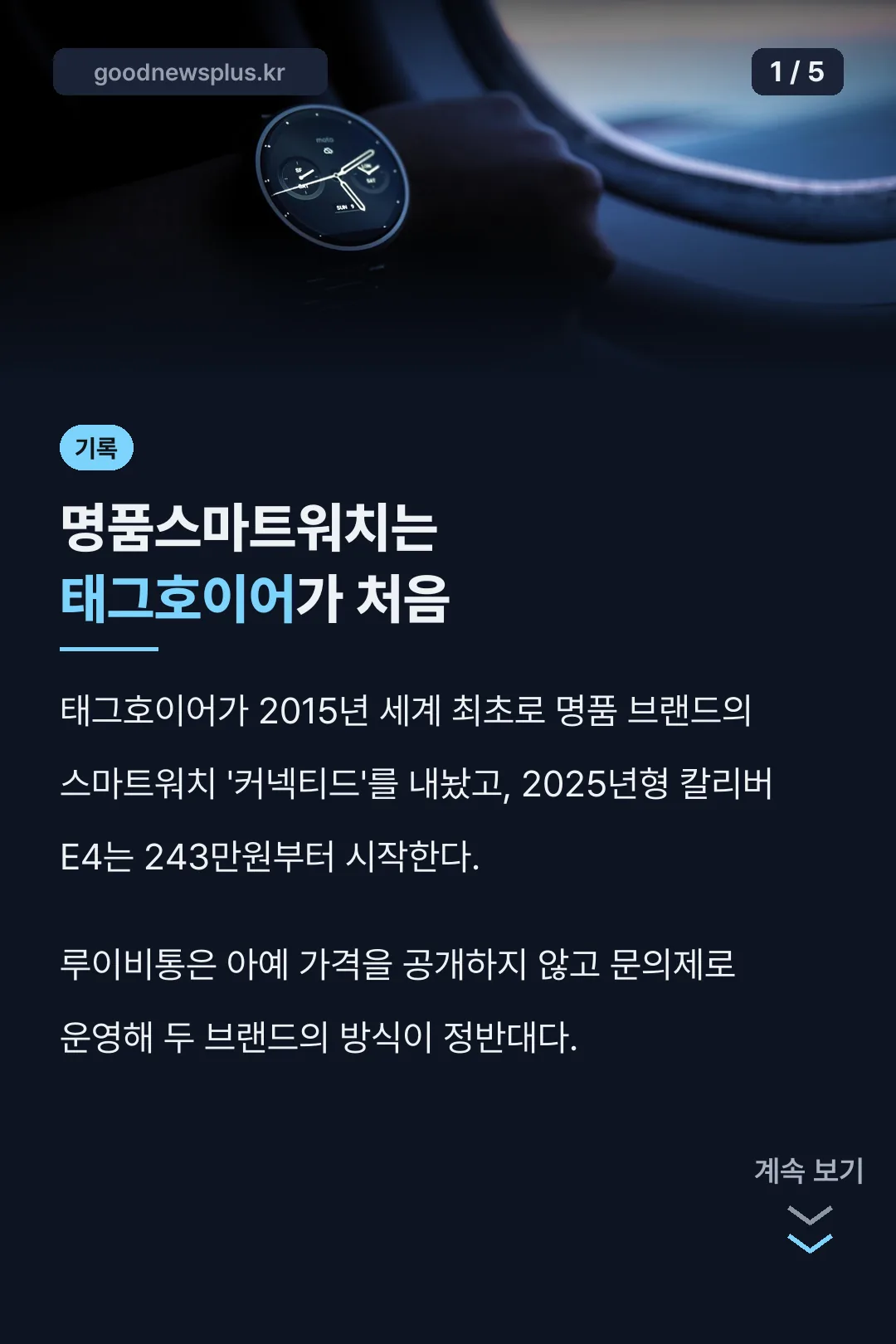 명품스마트워치 태그호이어 최초 기록